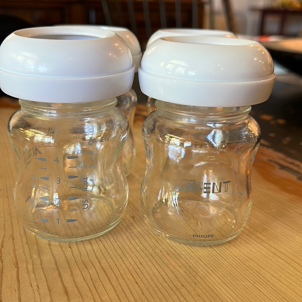 Philips AVENT Natural Glass Baby Bottle, Clear, 4oz, 4pk